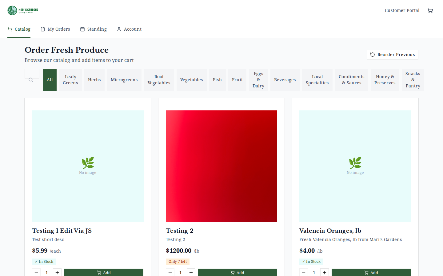Product catalog